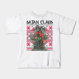 Ugly Christmas Satan Claus Satanic Santa Gothic Occult Goth Kids T-Shirt